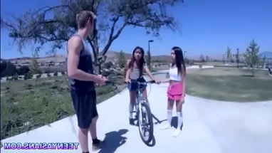 Tiny Asian Teens Learn To Share Foreigner Dick